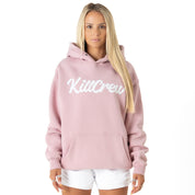 OVERSIZED LUX "SCRIPT" HOODIE - ROSÉ / WHITE