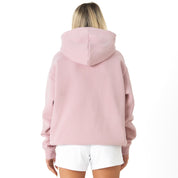OVERSIZED LUX "SCRIPT" HOODIE - ROSÉ / WHITE