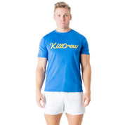 "SCRIPT" T-SHIRT - BLUE / GOLD