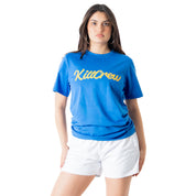 "SCRIPT" T-SHIRT - BLUE / GOLD
