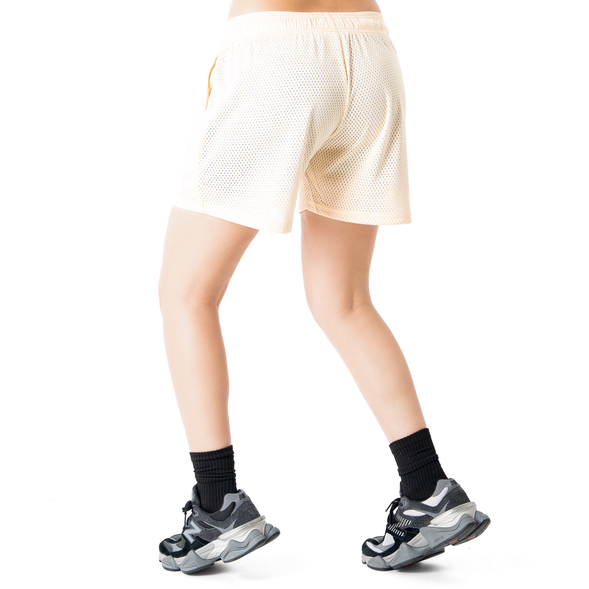 VENTED MESH SHORTS SCRIPT - CREAM / BLACK