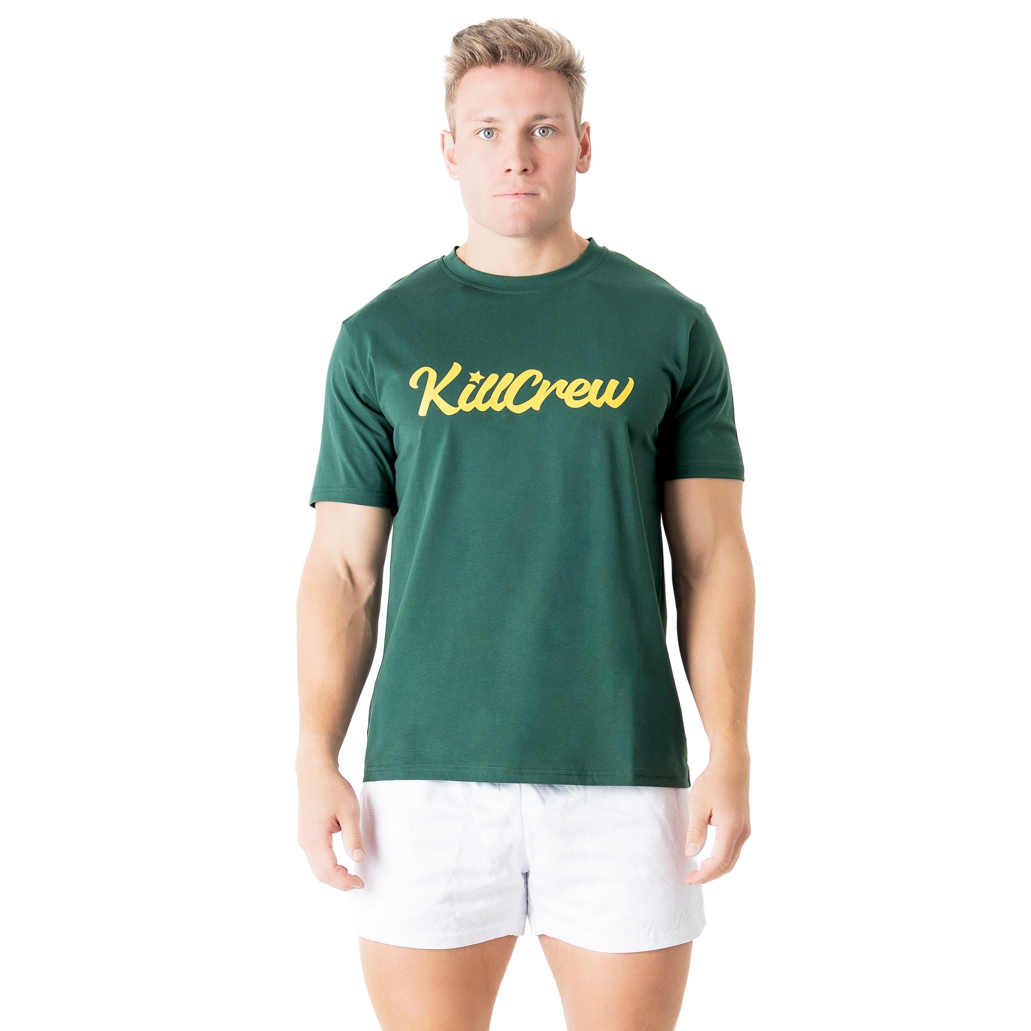 "SCRIPT" T-SHIRT - GREEN / GOLD