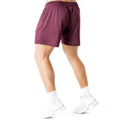 VENTED MESH SHORTS SCRIPT - MAROON / GOLD