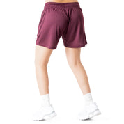 VENTED MESH SHORTS SCRIPT - MAROON / GOLD