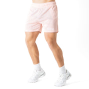 VENTED MESH SHORTS SCRIPT - ROSE / WHITE