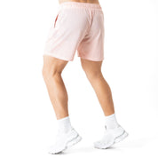 VENTED MESH SHORTS SCRIPT - ROSE / WHITE