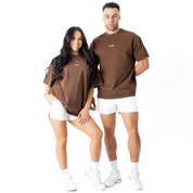 RELAXED FIT LUX "SIMPLE" T-SHIRT - BROWN