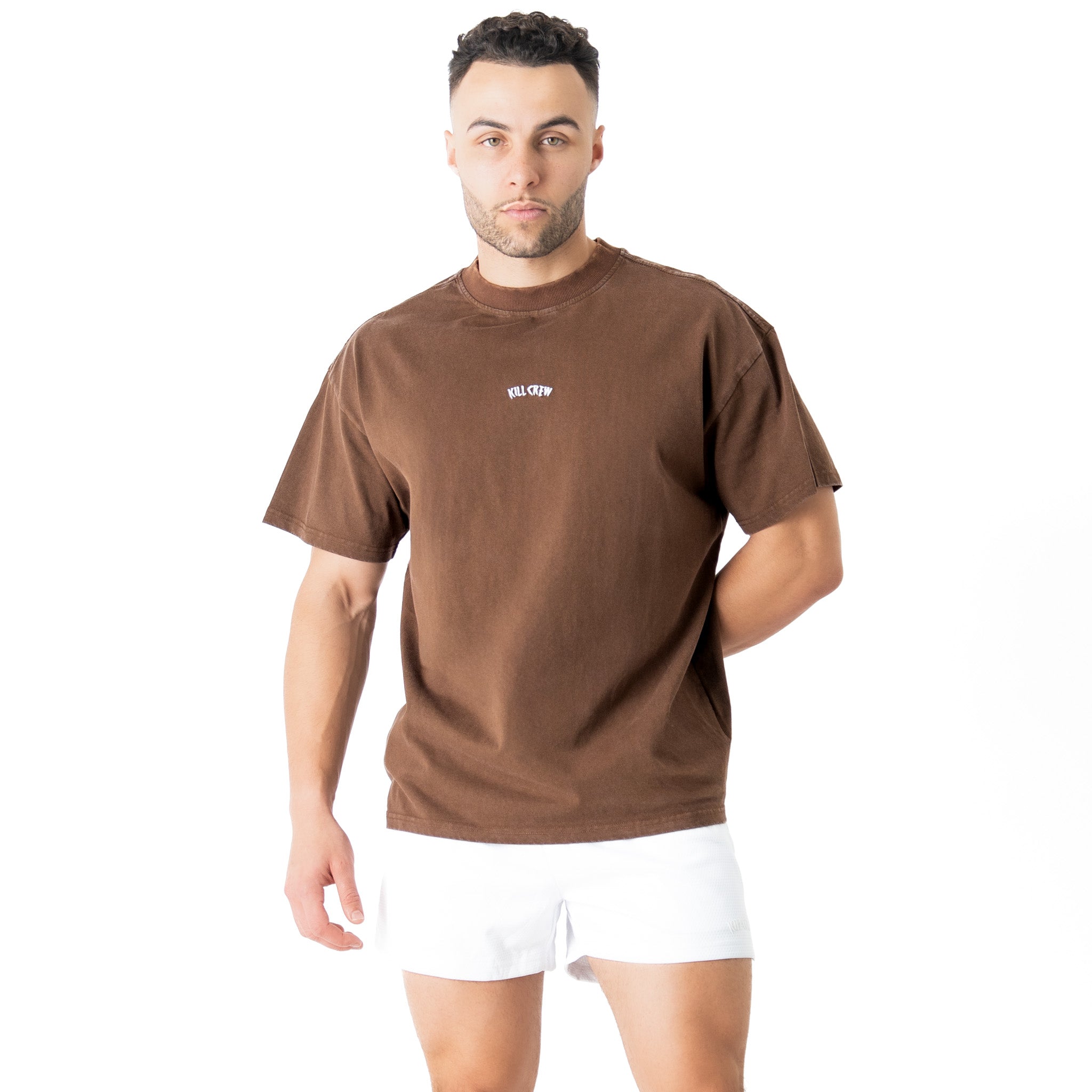 RELAXED FIT LUX "SIMPLE" T-SHIRT - BROWN