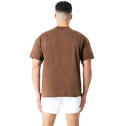 RELAXED FIT LUX "SIMPLE" T-SHIRT - BROWN