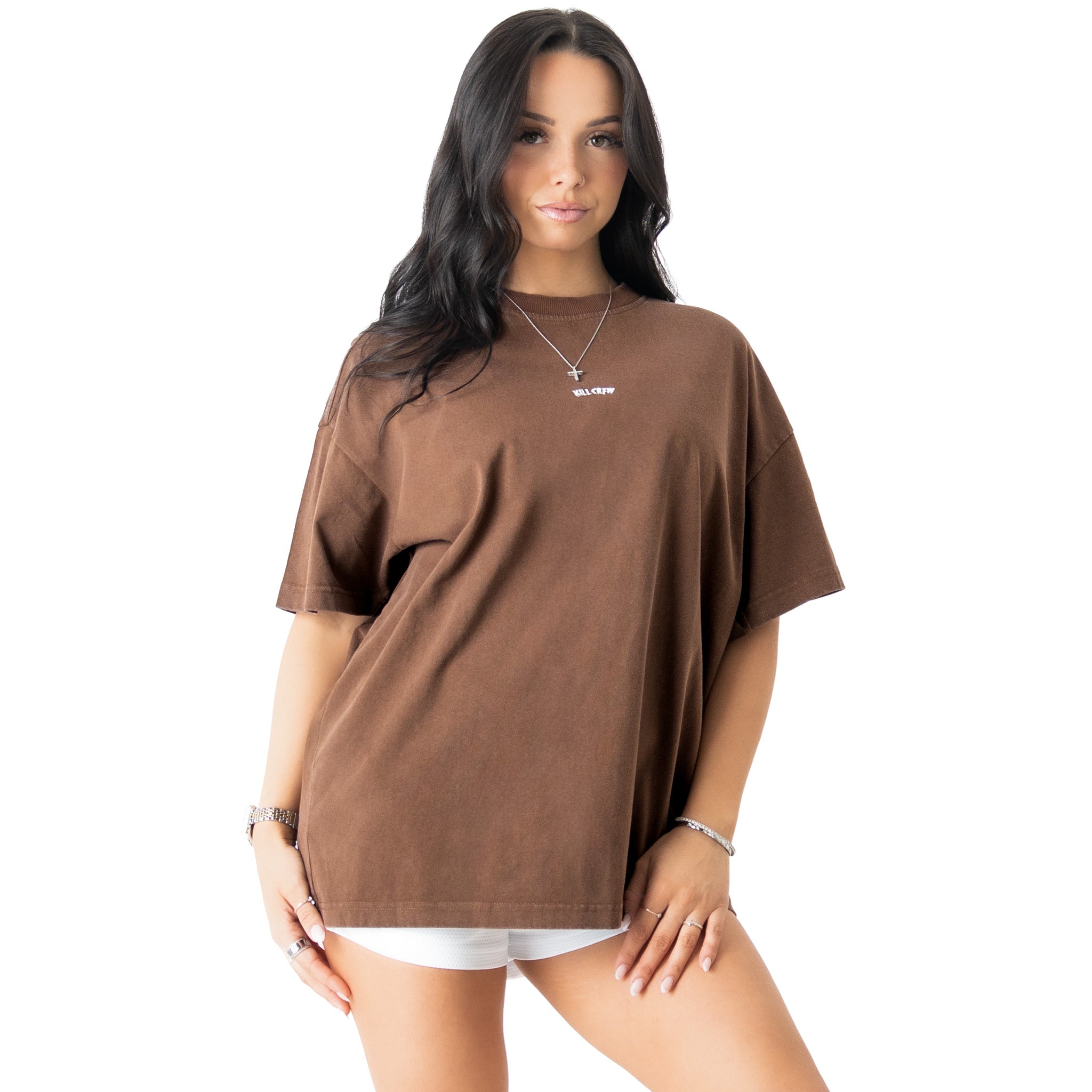 RELAXED FIT LUX "SIMPLE" T-SHIRT - BROWN