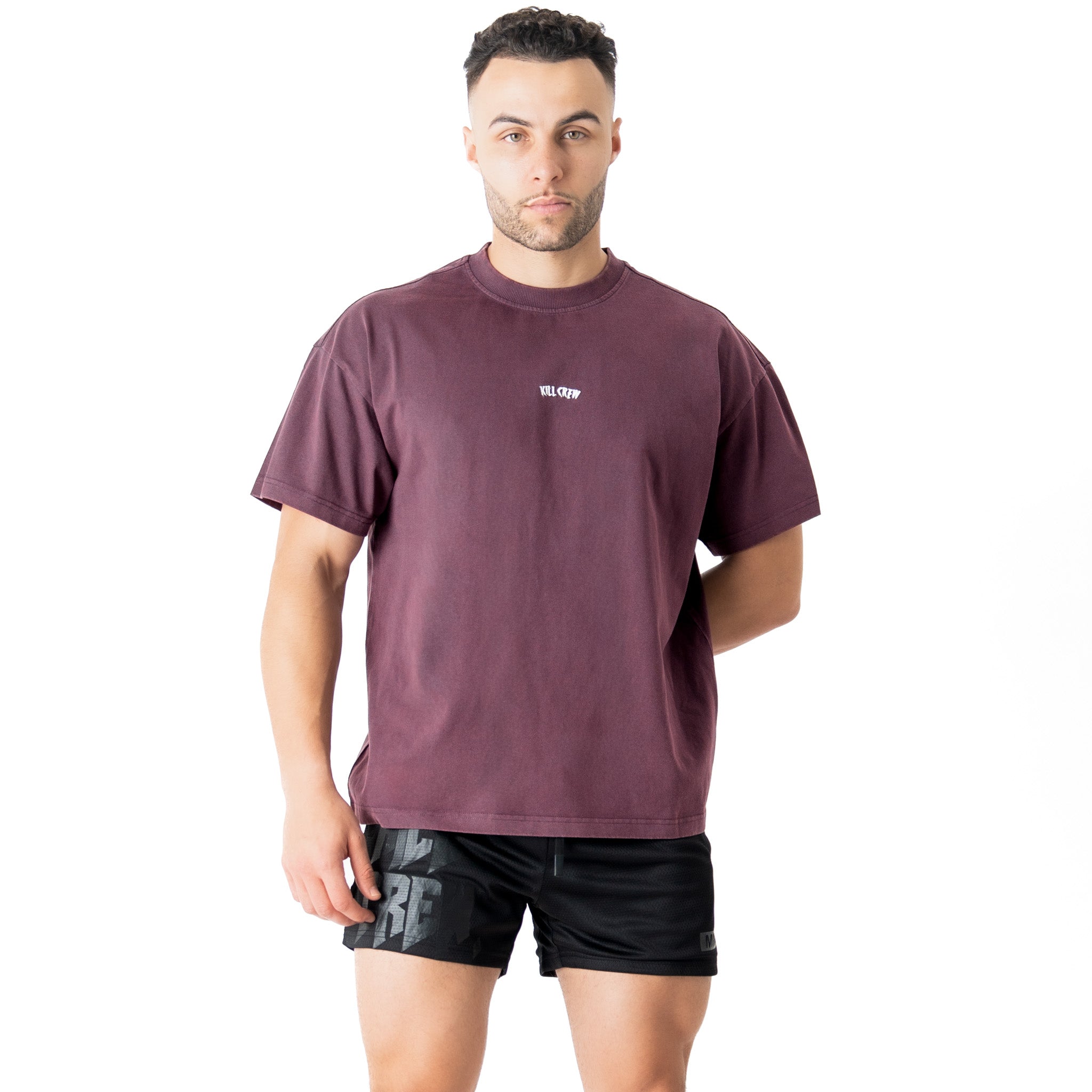 RELAXED FIT LUX "SIMPLE" T-SHIRT - BURGUNDY