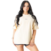 RELAXED FIT LUX "SIMPLE" T-SHIRT - CREAM