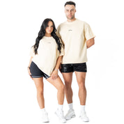 RELAXED FIT LUX "SIMPLE" T-SHIRT - CREAM