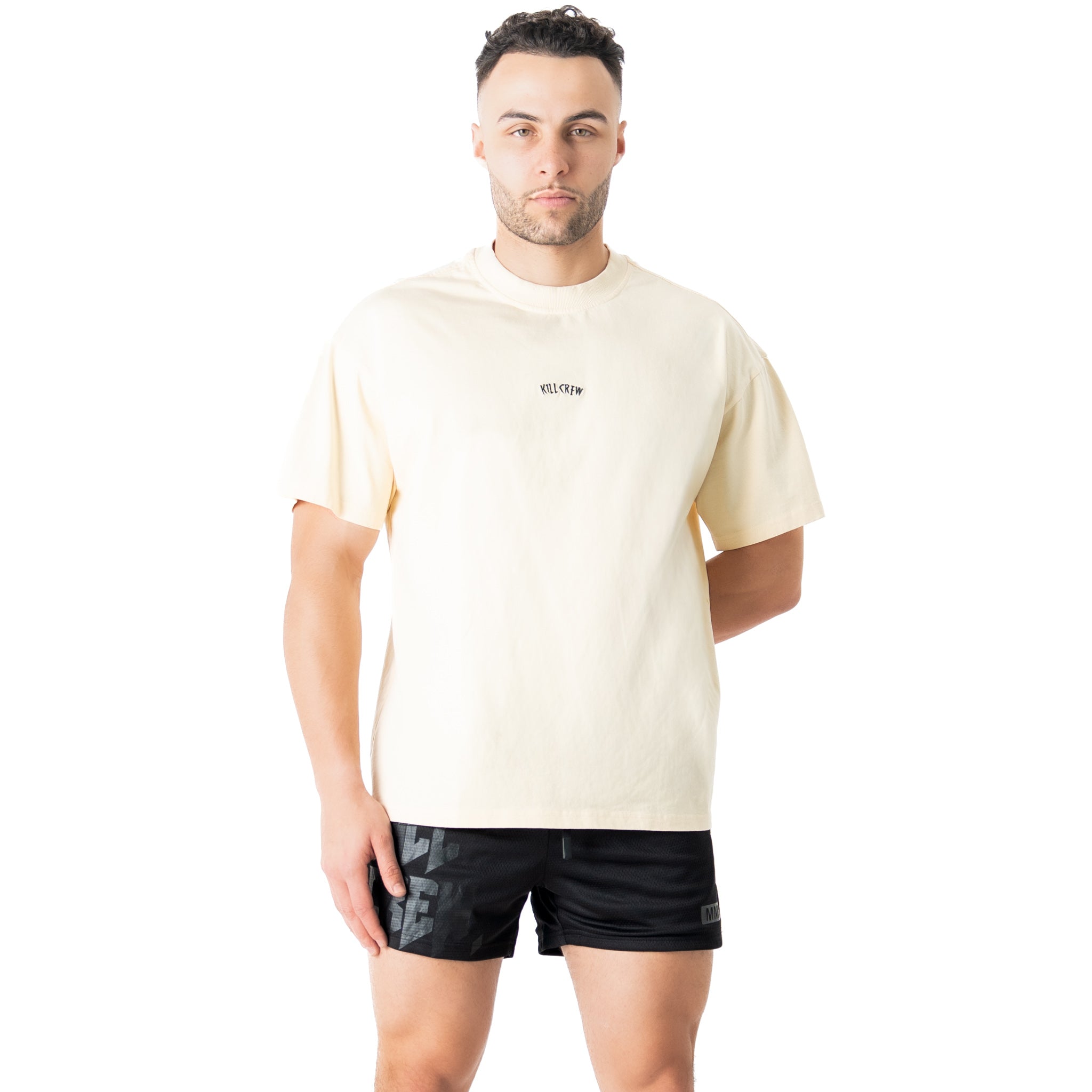 RELAXED FIT LUX "SIMPLE" T-SHIRT - CREAM