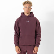 OVERSIZED LUX "SIMPLE" HOODIE - BURGUNDY