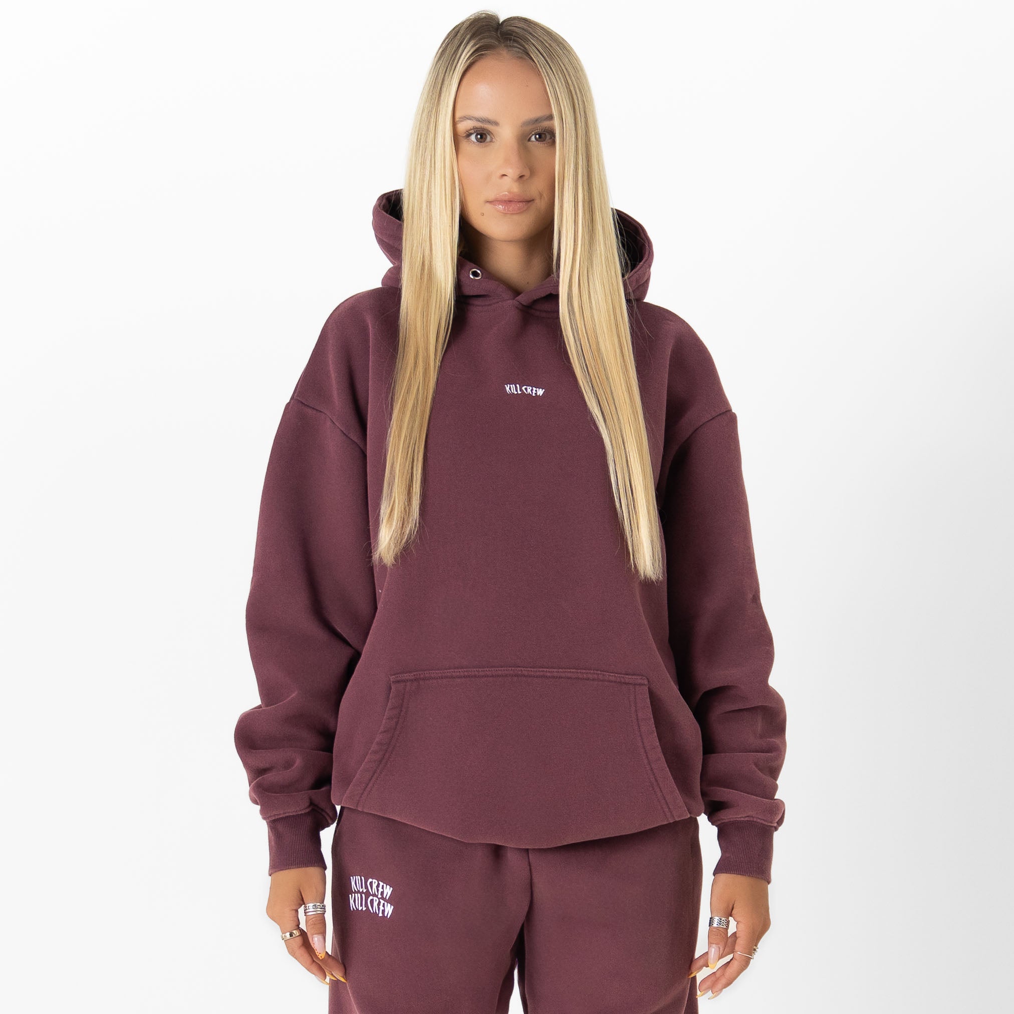 OVERSIZED LUX "SIMPLE" HOODIE - BURGUNDY
