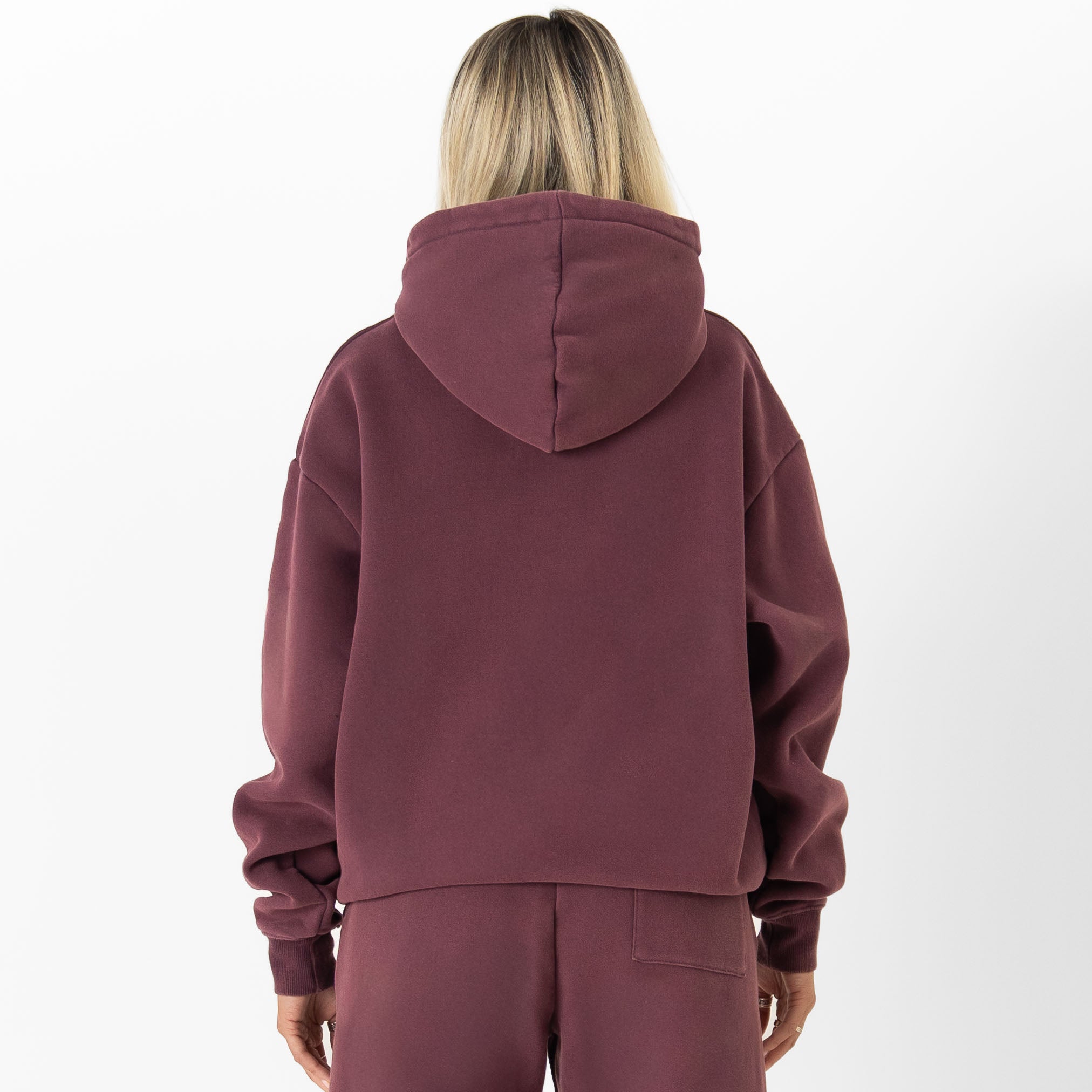 OVERSIZED LUX "SIMPLE" HOODIE - BURGUNDY