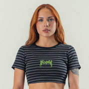 STRIPED BABY TEE - BLACK / GREY
