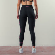 RIBBED WOLF LEGGINGS - BLACK / PINK