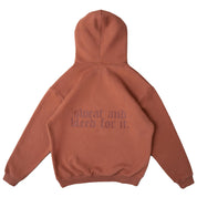 OVERSIZED LUX HOODIE "SWEAT & BLEED" - BROWN