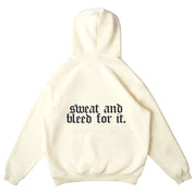 OVERSIZED LUX HOODIE "SWEAT & BLEED" - CREAM