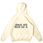 OVERSIZED LUX HOODIE "SWEAT & BLEED" - CREAM