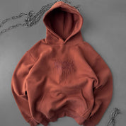 OVERSIZED LUX HOODIE "SWEAT & BLEED" - BROWN