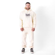 OVERSIZED LUX HOODIE "SWEAT & BLEED" - CREAM