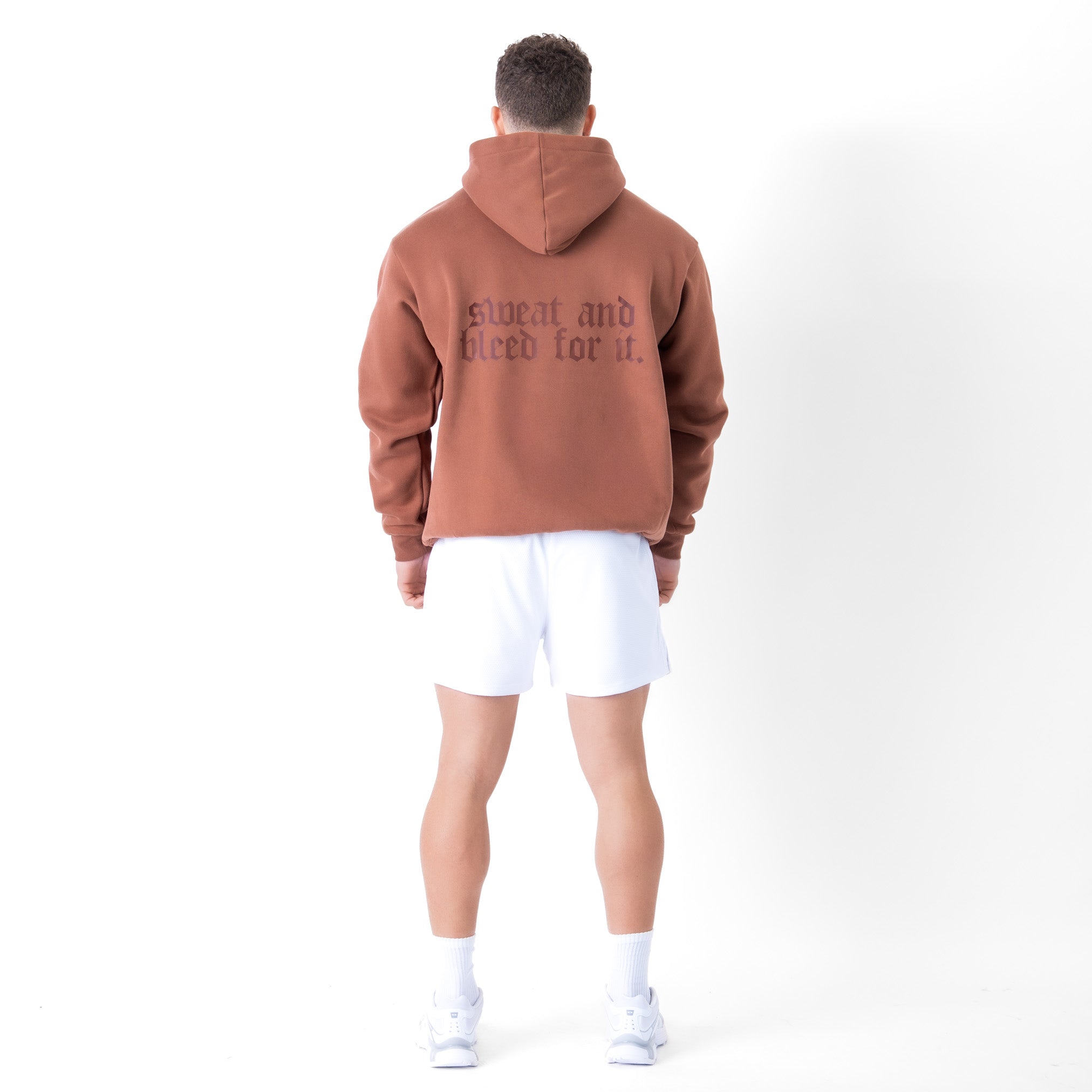 OVERSIZED LUX HOODIE "SWEAT & BLEED" - BROWN