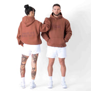 OVERSIZED LUX HOODIE "SWEAT & BLEED" - BROWN