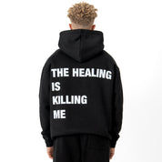 OVERSIZED LUX "THE HEALING" HOODIE - BLACK