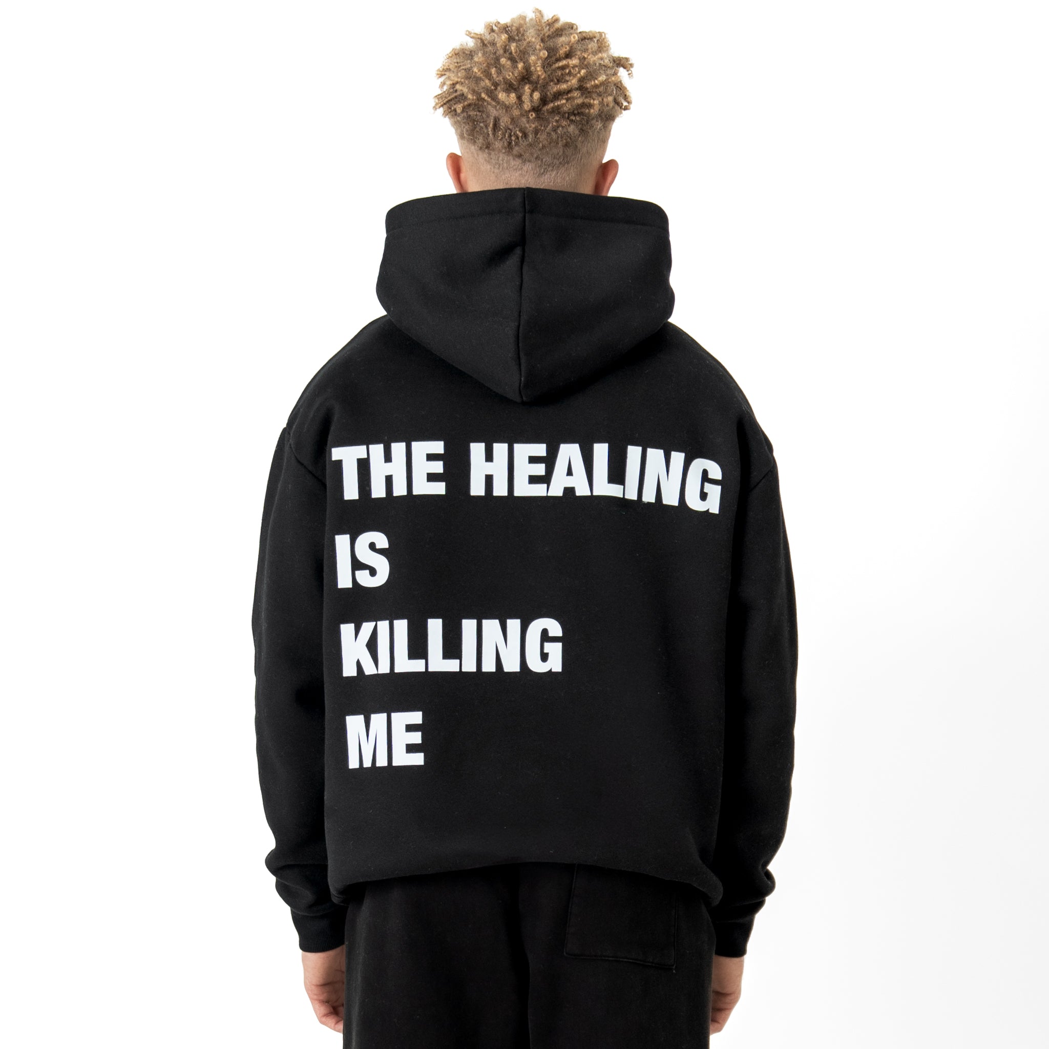 OVERSIZED LUX "THE HEALING" HOODIE - BLACK