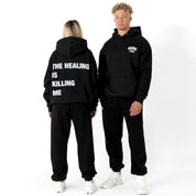 OVERSIZED LUX "THE HEALING" HOODIE - BLACK