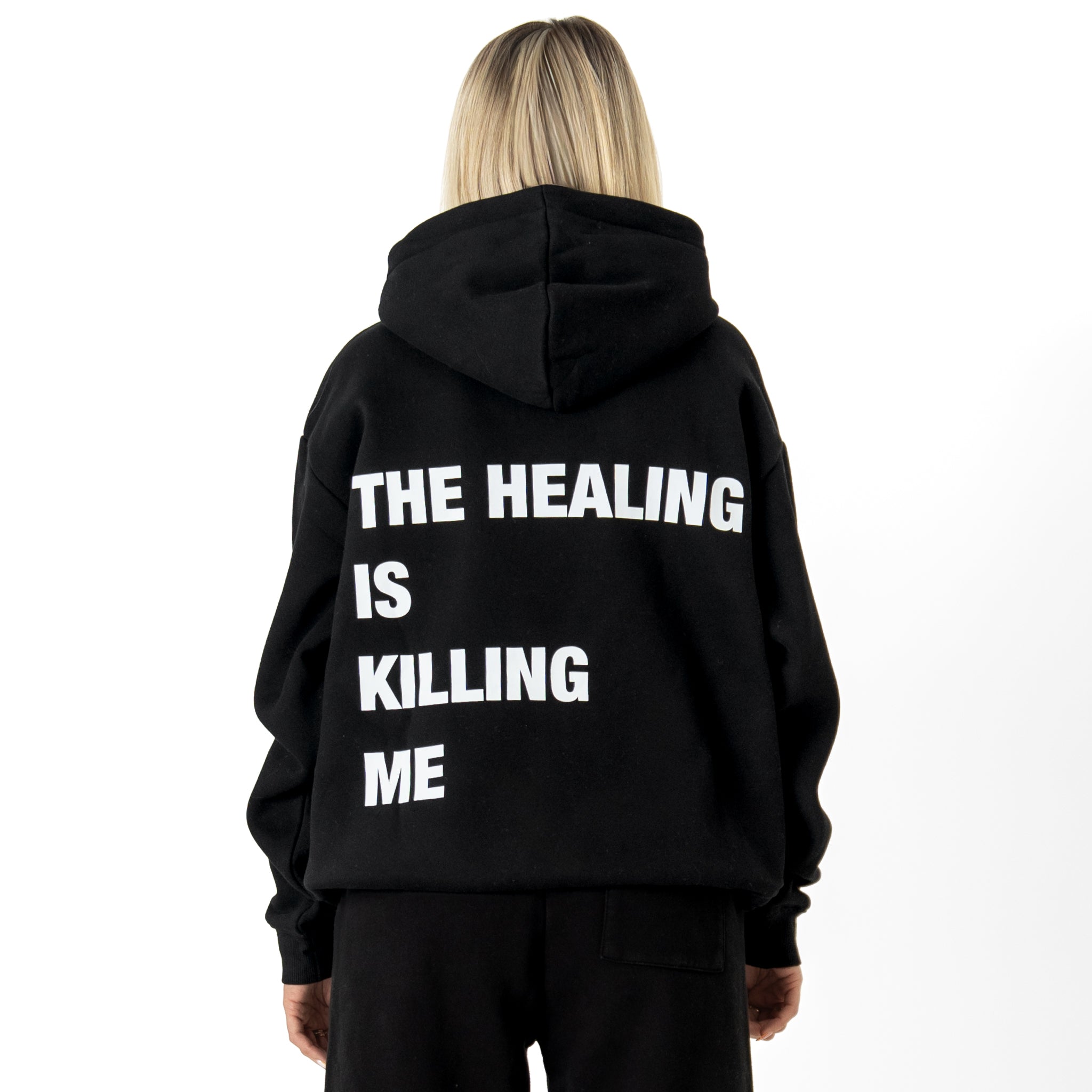 OVERSIZED LUX "THE HEALING" HOODIE - BLACK