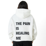 OVERSIZED LUX "THE PAIN" HOODIE - WHITE
