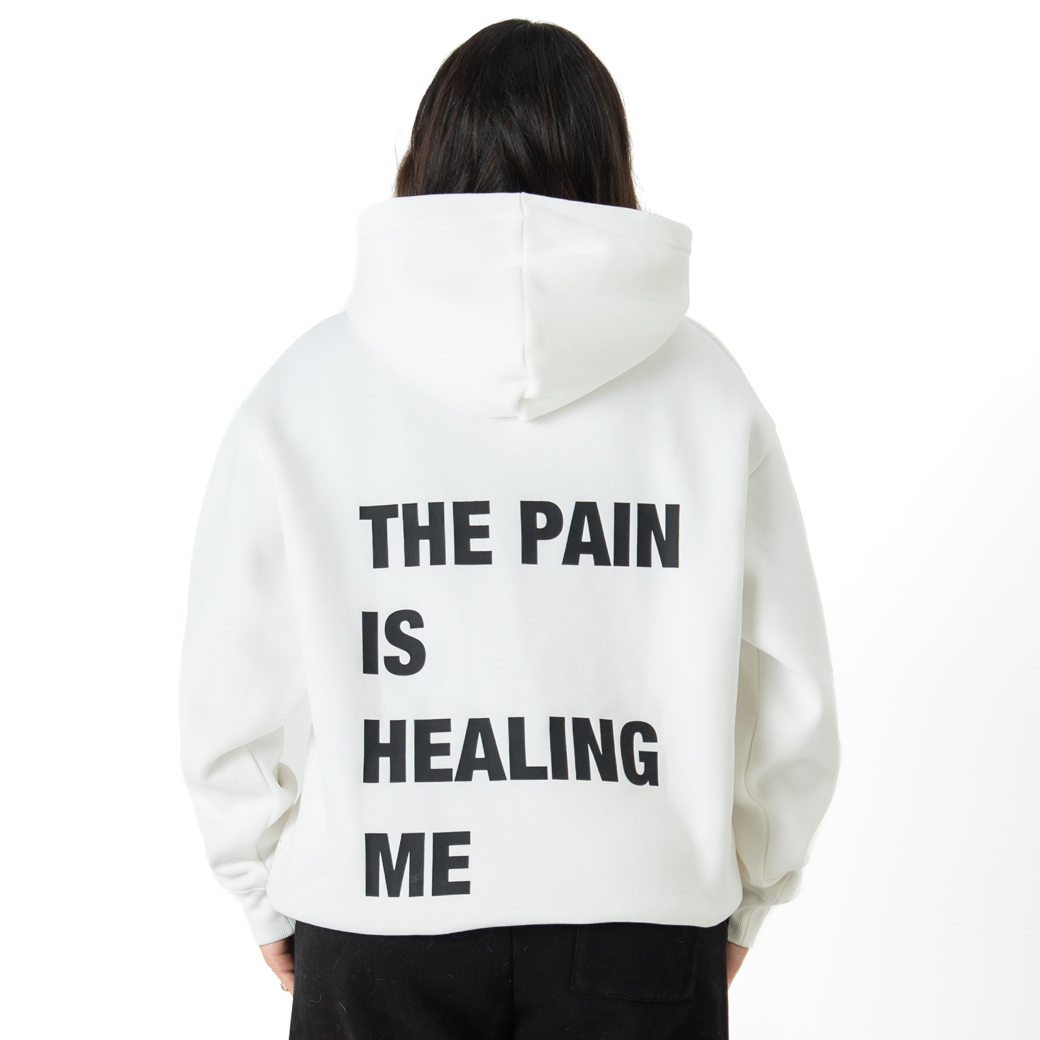 OVERSIZED LUX "THE PAIN" HOODIE - WHITE