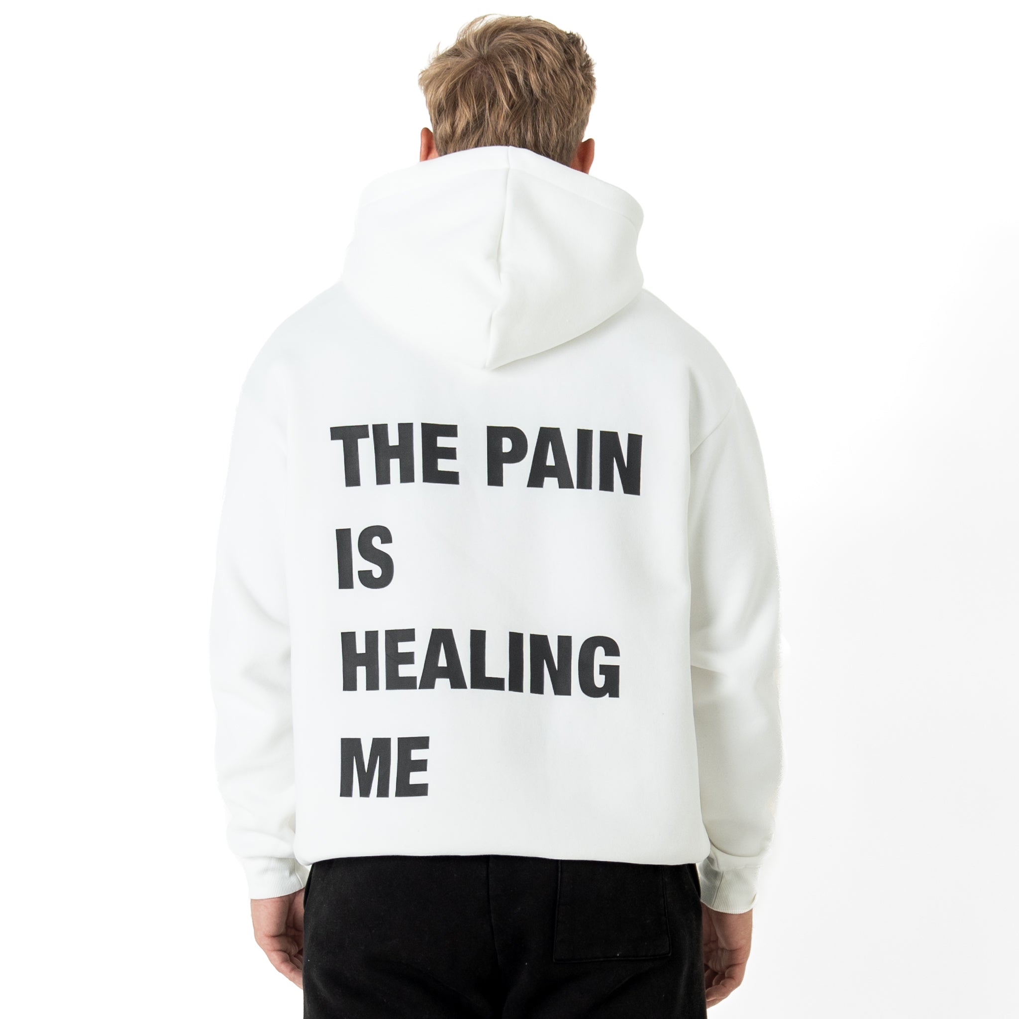 OVERSIZED LUX "THE PAIN" HOODIE - WHITE