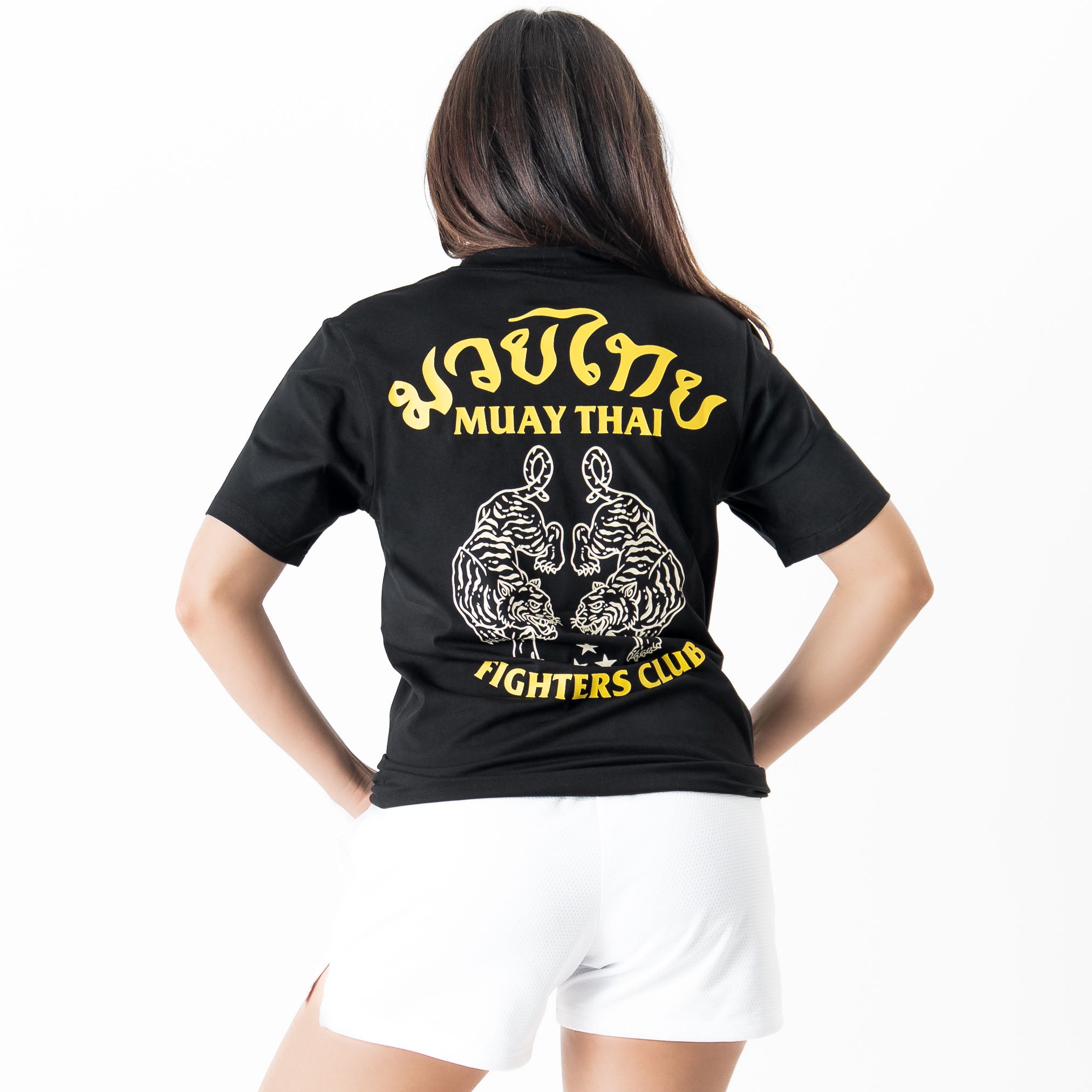 MUAY THAI TWIN TIGER T-SHIRT - BLACK