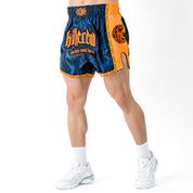 MUAY THAI FIGHT SHORTS -  TIGER ORANGE / BLUE