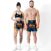 MUAY THAI FIGHT SHORTS -  TIGER ORANGE / BLUE