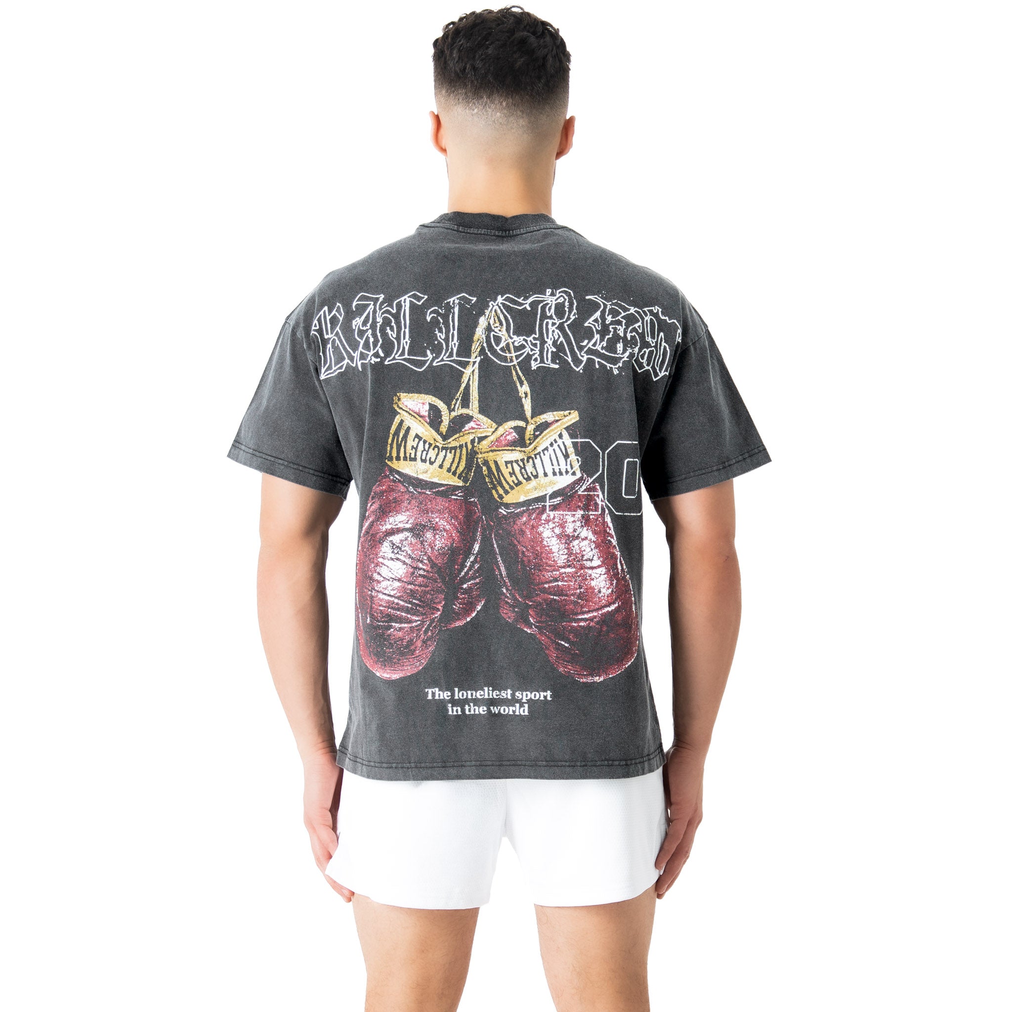 RELAXED FIT LUX "VINTAGE BOXING" T-SHIRT - BLACK