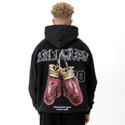 OVERSIZED LUX "VINTAGE BOXING" HOODIE - BLACK