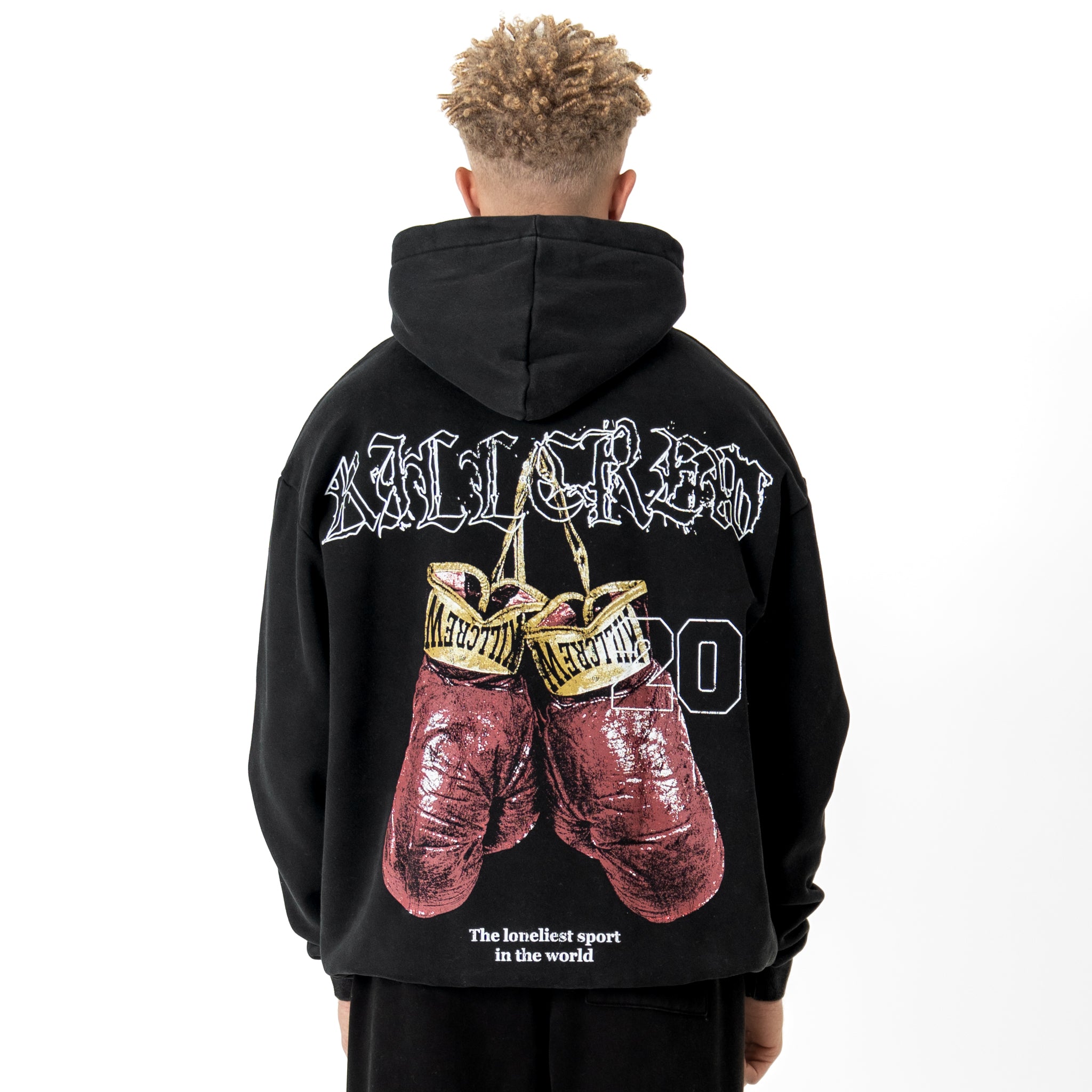 OVERSIZED LUX "VINTAGE BOXING" HOODIE - BLACK