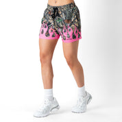 MUAY THAI SHORTS (MID THIGH CUT) WILDFIRE - PINK