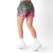 MUAY THAI SHORTS (MID THIGH CUT) WILDFIRE - PINK