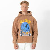 OVERSIZED LUX "WEIGHTS LIFT US UP" HOODIE - BROWN