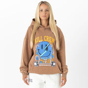 OVERSIZED LUX "WEIGHTS LIFT US UP" HOODIE - BROWN