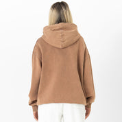 OVERSIZED LUX "WEIGHTS LIFT US UP" HOODIE - BROWN