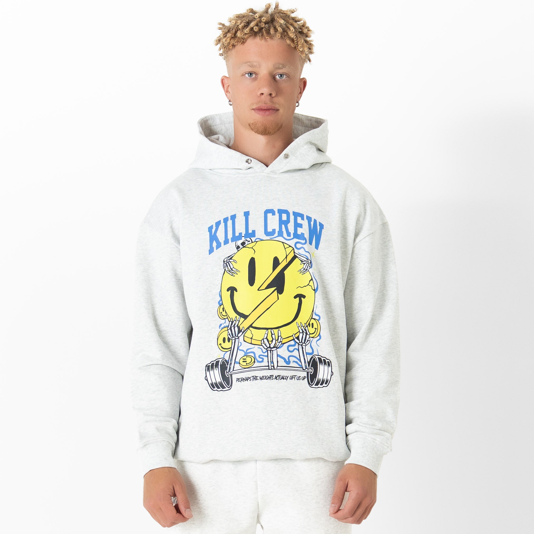 OVERSIZED LUX "WEIGHTS LIFT US UP" HOODIE - GREY