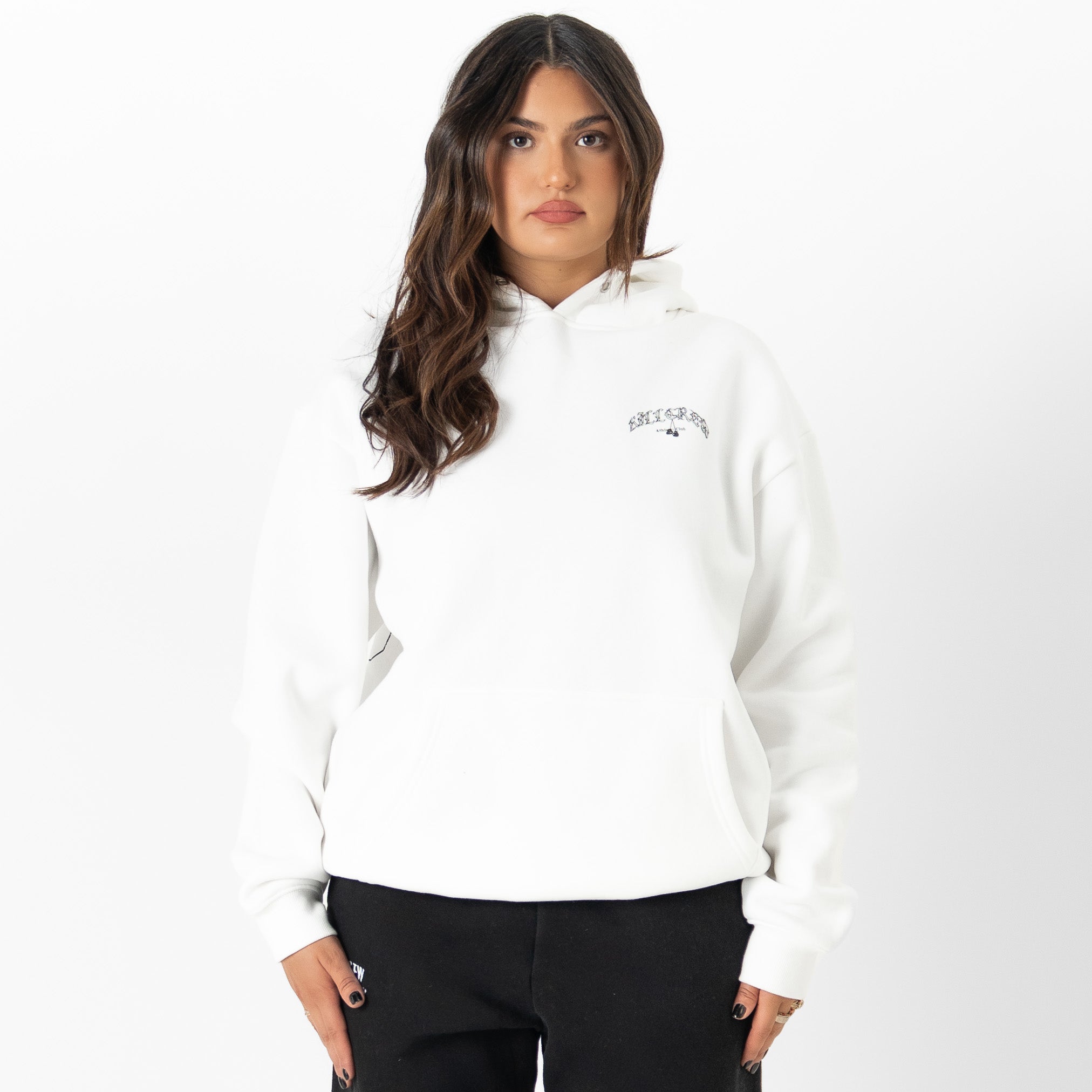 OVERSIZED LUX "VINTAGE BOXING" HOODIE - WHITE